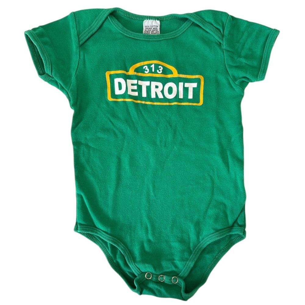 313 Detroit Baby Bodysuit 12 Months 18 Months Short Sleeve Sesame Street Unisex